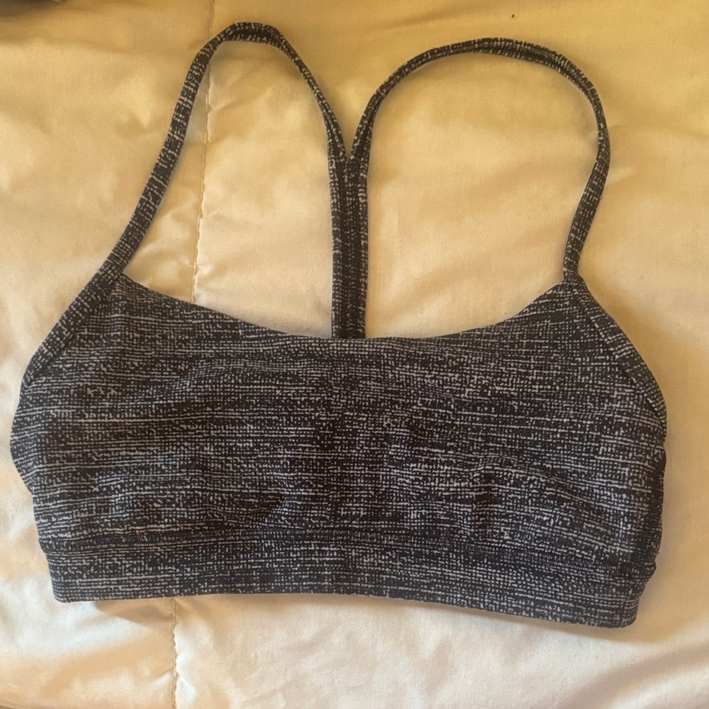 lululemon athletica Black & White Space-Dye Strappy Sports Bra